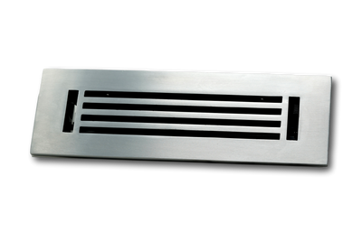 Cast Aluminum Linear Bar Vent Covers - Satin Nickel 2 x 12 (Overall 3.75 x 13.5)