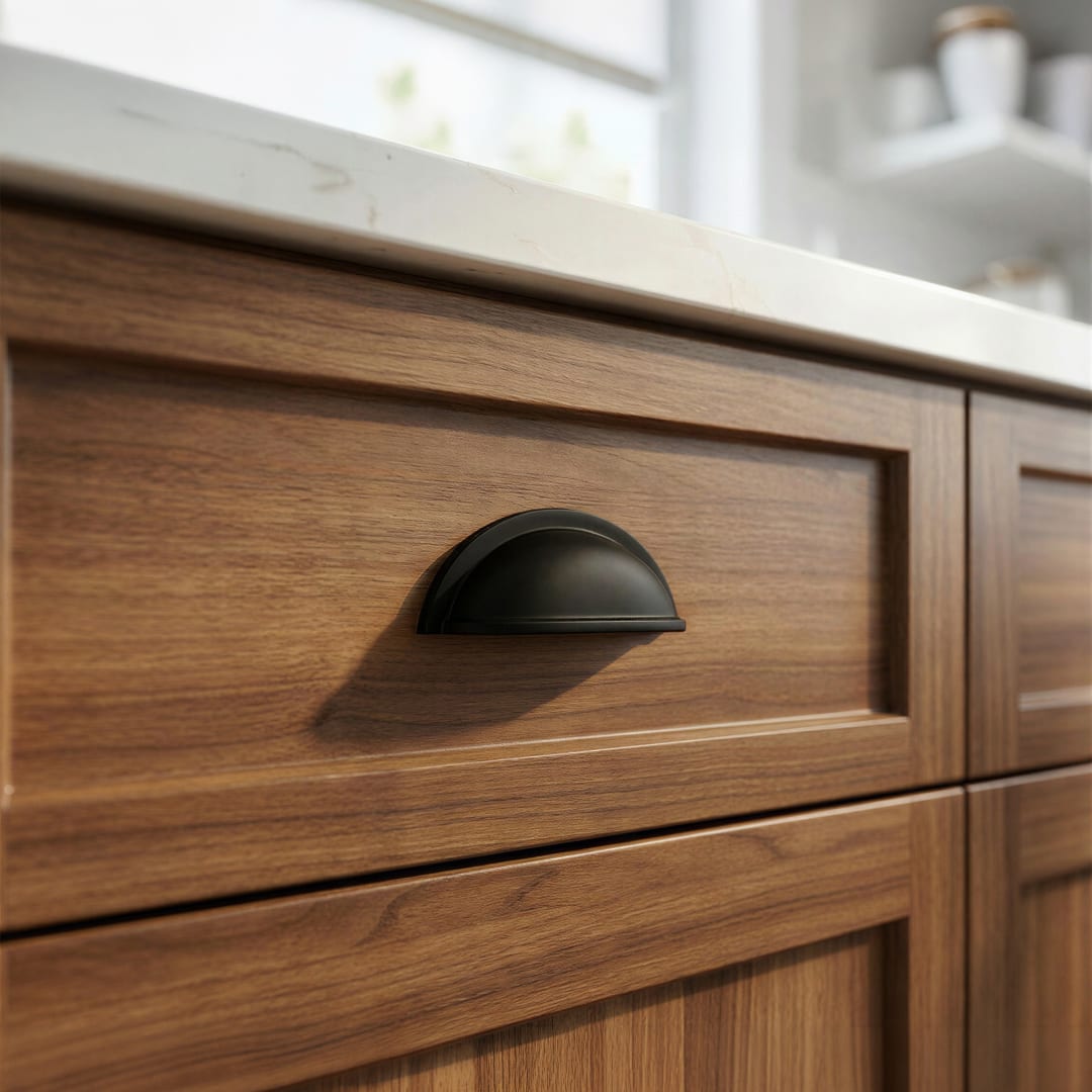 Elizabeth Cup Solid Brass Drawer Pull - 3 Inch Centers