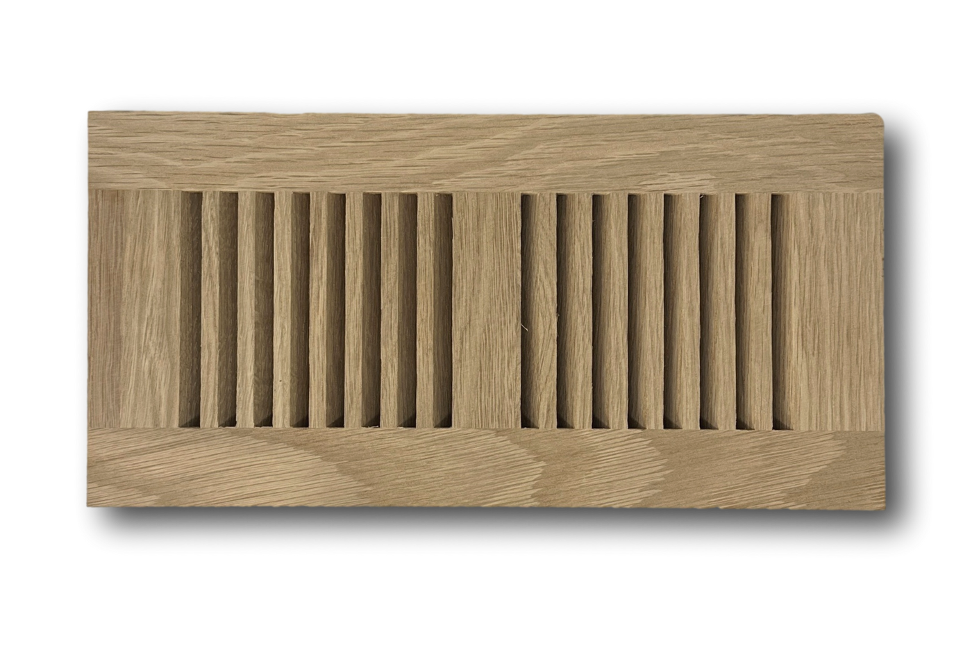 4" x 10" White Oak Wood Vent Cover - Flush No Frame (Unfinished)