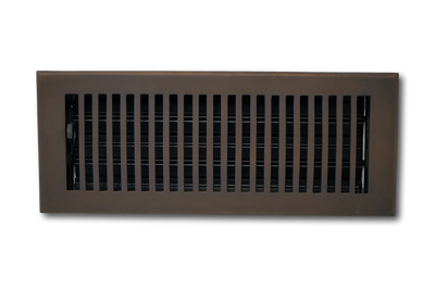 Cast Brass Contemporary Vent Covers - Oil Rubbed Bronze - 4" x 14" (Overall: 5-1/4" x 15-1/2")