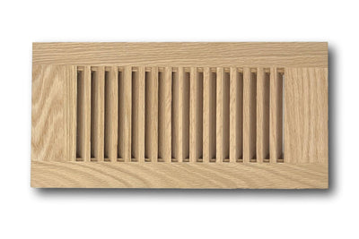 4" x 10" Red Oak Wood Vent Cover - Flush No Frame (Unfinished)