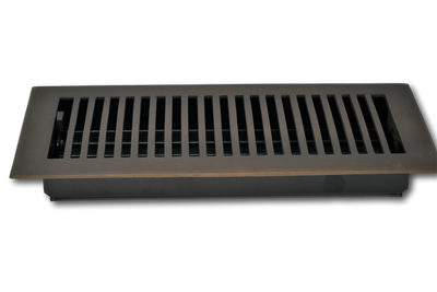 Cast Brass Contemporary Vent Covers - Oil Rubbed Bronze - 4" x 12" (Overall: 5-1/4" x 13-1/2")