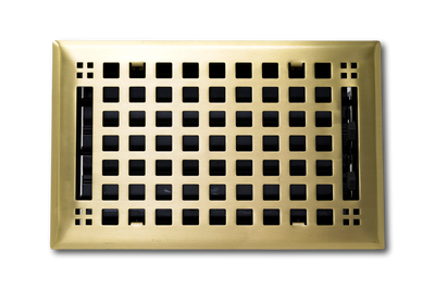 Steel Artisan Vent Covers - Brushed Brass 6 x 12 (Overall: 7.25 x 13.25)