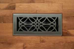 Cast Brass Empire Vent Cover - Brushed Nickel 4 x 12 (Overall: 5.25 x 13.5)